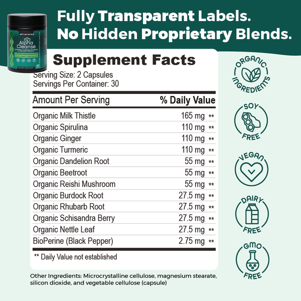 AlphaCleanse | Natural Liver Detox Supplement – Herbal Formula for Energy & Metabolism