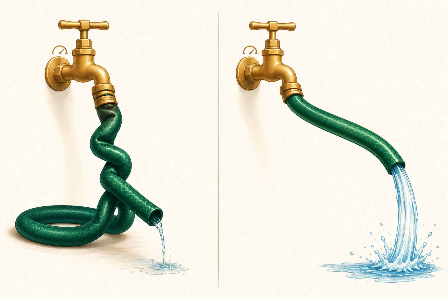 Garden hose at capacity