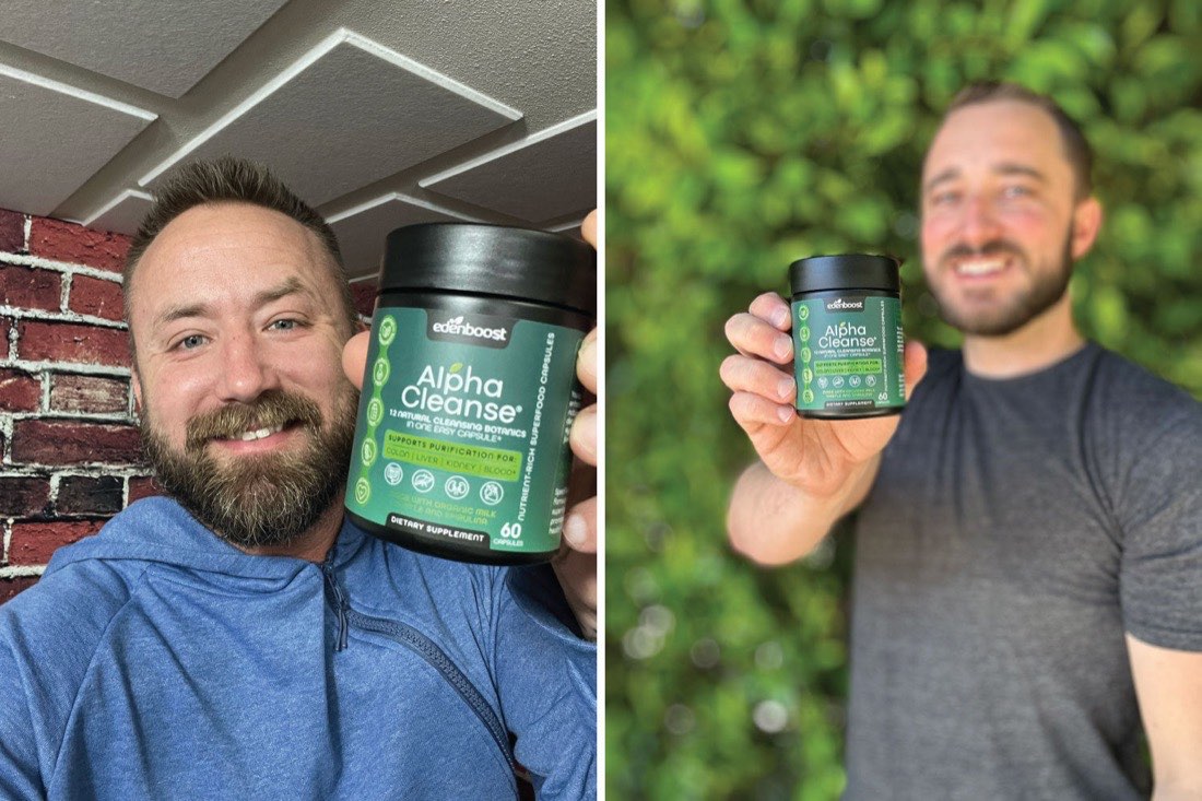 AlphaCleanse users holding the product