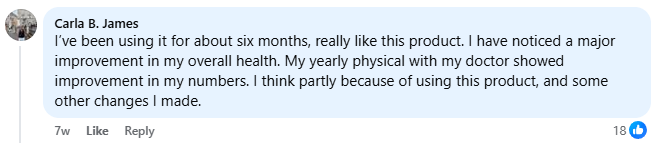 Facebook customer review of AlphaCleanse
