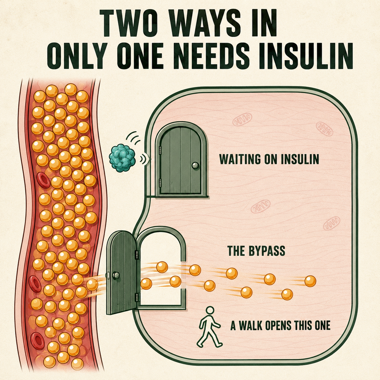 Two ways into a muscle cell, only one needs insulin