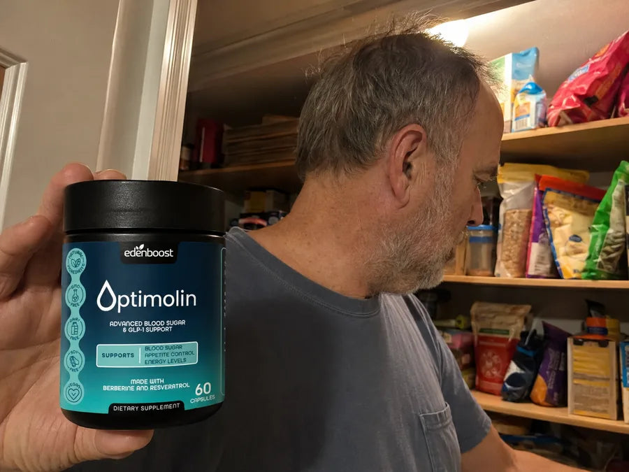 At the pantry late at night, reaching for Optimolin instead of a snack