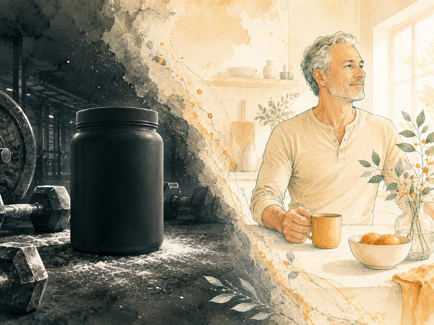 Illustration: the outdated gym-era story of creatine versus the research today