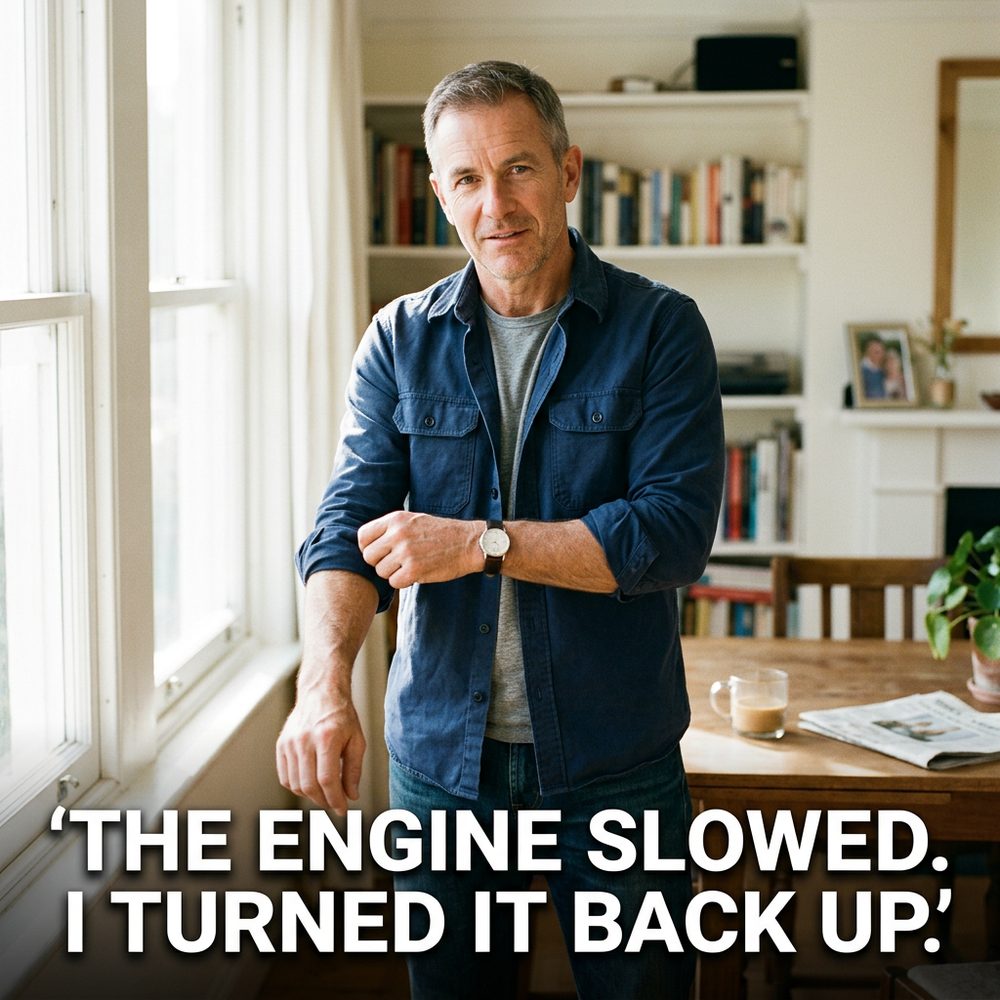 A man in his 50s, calm and clear-eyed, after finally understanding why his effort stopped working